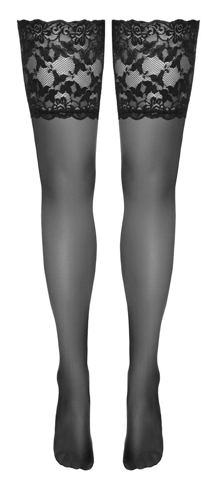 Cottelli LEGWEAR Pończochy czarne samonośne koronka 20 den 14 cm Cottelli LEGWEAR Pończochy czarne samonośne koronka 20 den 14 cm