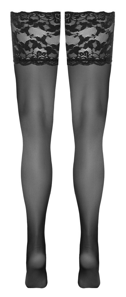 Cottelli LEGWEAR Pończochy czarne samonośne koronka 20 den 14 cm Cottelli LEGWEAR Pończochy czarne samonośne koronka 20 den 14 cm