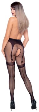 Cottelli LEGWEAR Rajstopy siateczkowe z wzorem pończoch S-L czarne