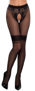 Cottelli LEGWEAR Retro Rajstopy bez części środkowej 25 den cieliste/czarne