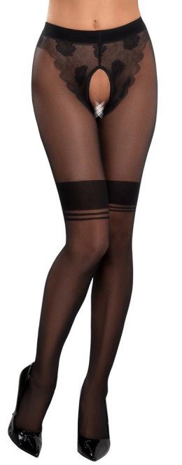 Cottelli LEGWEAR Retro Rajstopy bez części środkowej 25 den cieliste/czarne