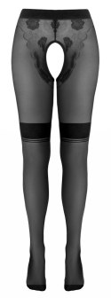 Cottelli LEGWEAR Retro Rajstopy bez części środkowej 25 den cieliste/czarne