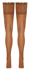 Cottelli LEGWEAR pończochy samonośne beżowe z szeroką koronką 20 den