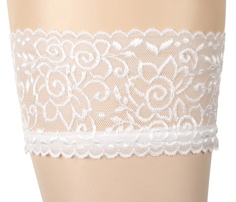Cottelli Legwear Białe Pończochy Koronka 17DEN M OekoTex Cottelli Legwear Białe Pończochy Koronka 17DEN M OekoTex