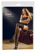 Cottelli Legwear Klasyczne Pończochy Czarny 20 DEN Koronka Silikon S/M