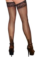 Cottelli Legwear Pończochy 20den z ozdobnym szwem i koronką, czarne