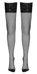 Cottelli Legwear Pończochy 20den z ozdobnym szwem i koronką, czarne