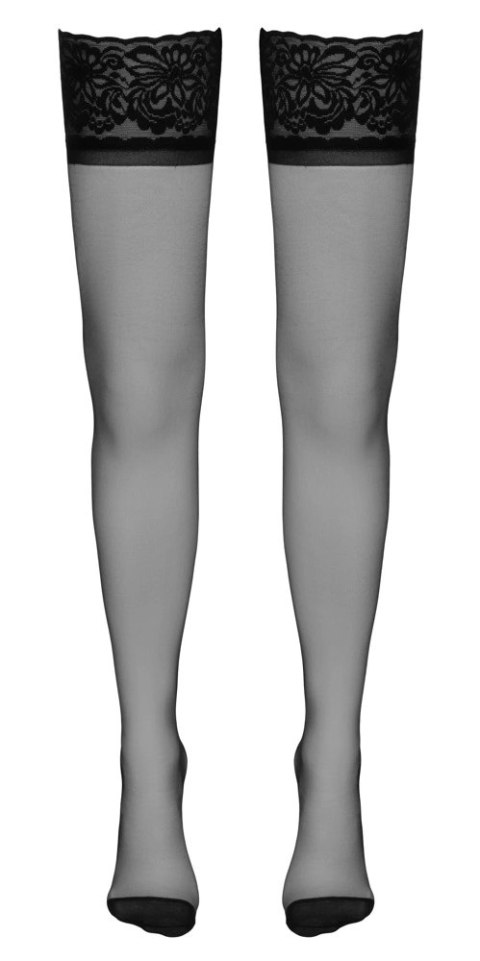 Cottelli Legwear Pończochy 20den z ozdobnym szwem i koronką, czarne Cottelli Legwear Pończochy 20den z ozdobnym szwem i koronką, czarne