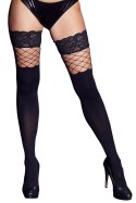 Cottelli Legwear Pończochy 2w1 Siatkowe z Koronką M/L czarne