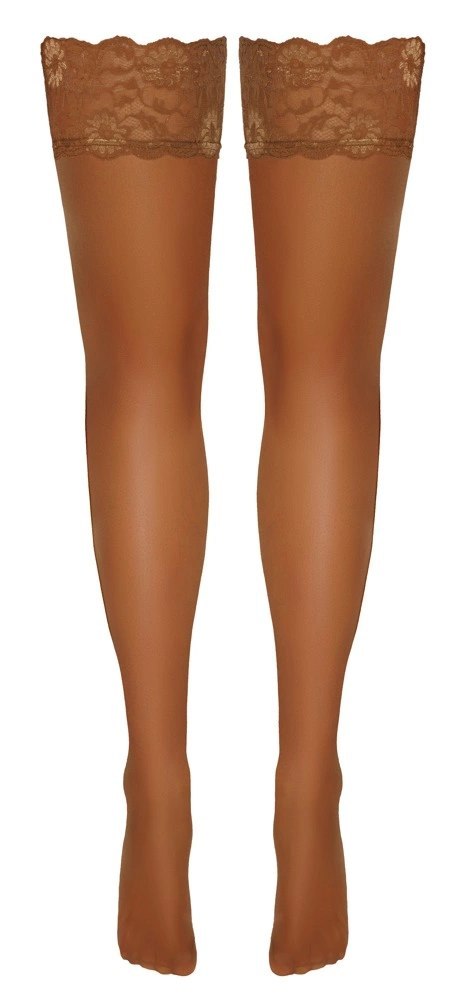Cottelli Legwear Pończochy Beżowe z Koronką 20 den, silikon, 9 cm Cottelli Legwear Pończochy Beżowe z Koronką 20 den, silikon, 9 cm