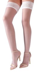 Cottelli Legwear Pończochy Białe Koronka 17 den L