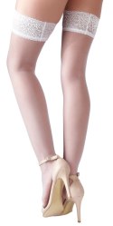 Cottelli Legwear Pończochy Białe Koronka 17 den L