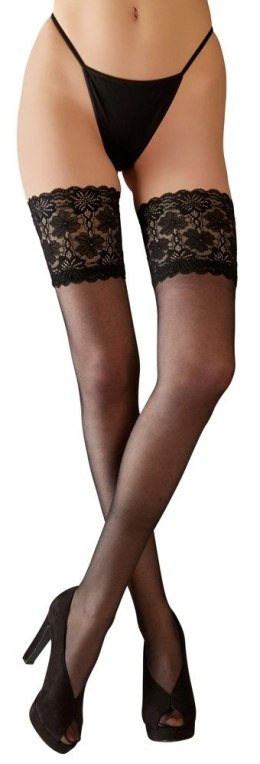 Cottelli Legwear Pończochy Czarne z Szeroką Koronką 20 DEN