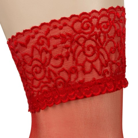 Cottelli Legwear Pończochy Czerwone z Koronką 17 den Rozmiar L Cottelli Legwear Pończochy Czerwone z Koronką 17 den Rozmiar L