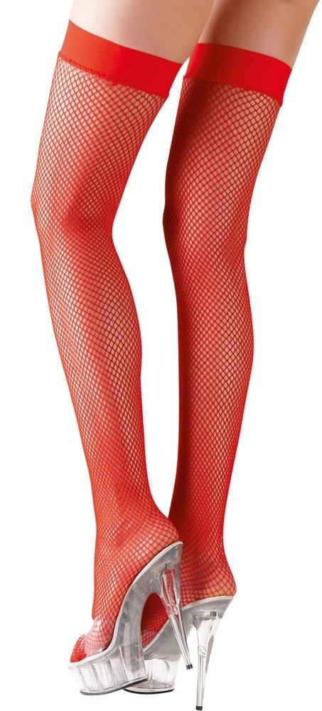 Cottelli Legwear Pończochy Kabaretki Czerwone XL z Opaską Silikonową Cottelli Legwear Pończochy Kabaretki Czerwone XL z Opaską Silikonową