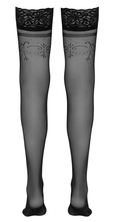 Cottelli Legwear Pończochy Koronkowe z Wzorem Silikonowa Opaska Cottelli Legwear Pończochy Koronkowe z Wzorem Silikonowa Opaska