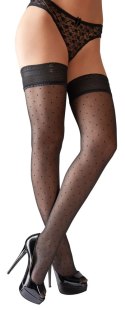 Cottelli Legwear Pończochy Samonośne Czarny Kropki 25 DEN Oeko-Tex