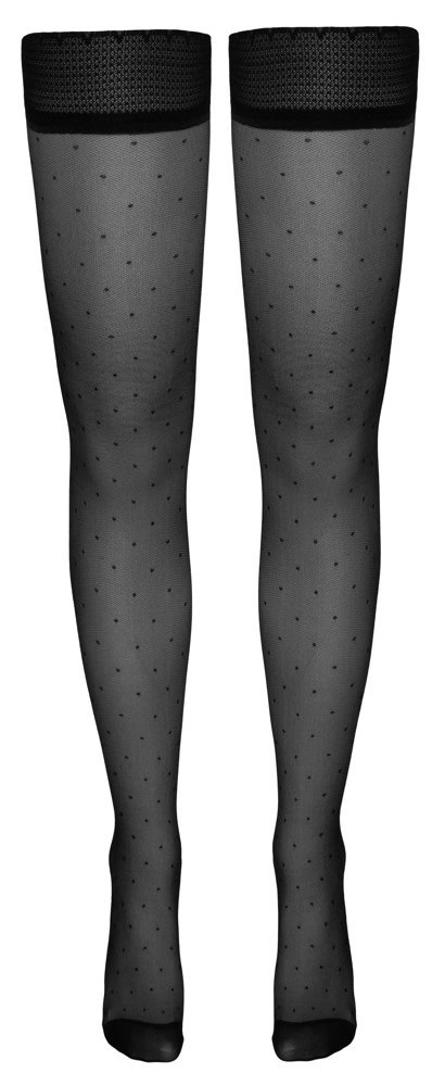Cottelli Legwear Pończochy Samonośne Czarny Kropki 25 DEN Oeko-Tex Cottelli Legwear Pończochy Samonośne Czarny Kropki 25 DEN Oeko-Tex