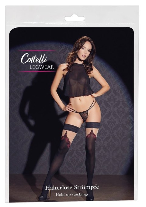 Cottelli Legwear Pończochy Samonośne z Eleganckim Wzorem 70 DEN czarne Cottelli Legwear Pończochy Samonośne z Eleganckim Wzorem 70 DEN czarne