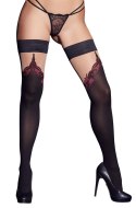 Cottelli Legwear Pończochy Samonośne z Eleganckim Wzorem 70 DEN czarne