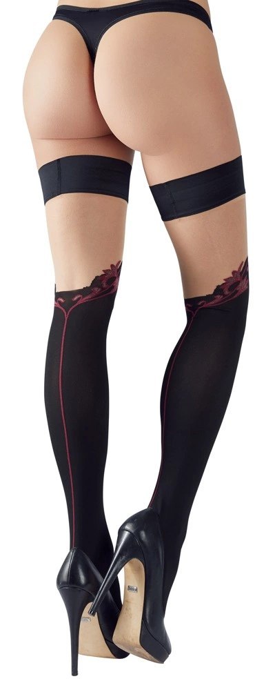 Cottelli Legwear Pończochy Samonośne z Eleganckim Wzorem 70 DEN czarne Cottelli Legwear Pończochy Samonośne z Eleganckim Wzorem 70 DEN czarne