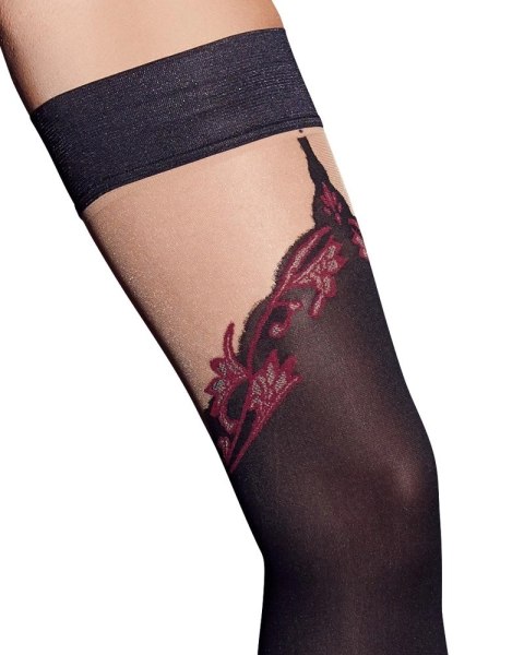 Cottelli Legwear Pończochy Samonośne z Eleganckim Wzorem 70 DEN czarne Cottelli Legwear Pończochy Samonośne z Eleganckim Wzorem 70 DEN czarne
