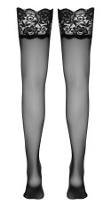 Cottelli Legwear Pończochy Samonośne z Szeroką Koronką 20 DEN czarne