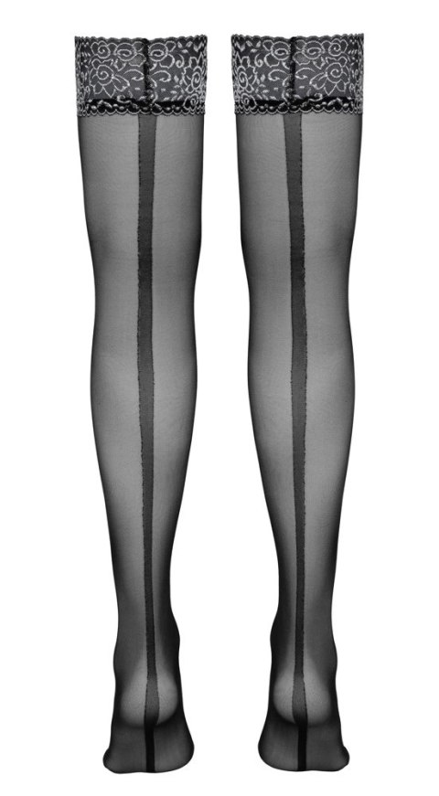 Cottelli Legwear Pończochy Srebrna Koronka S ozdobny szew silikonowa opaska Cottelli Legwear Pończochy Srebrna Koronka S ozdobny szew silikonowa opaska