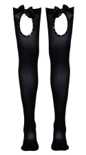 Cottelli Legwear Pończochy czarne z kokardką i kryształkami L 70DEN