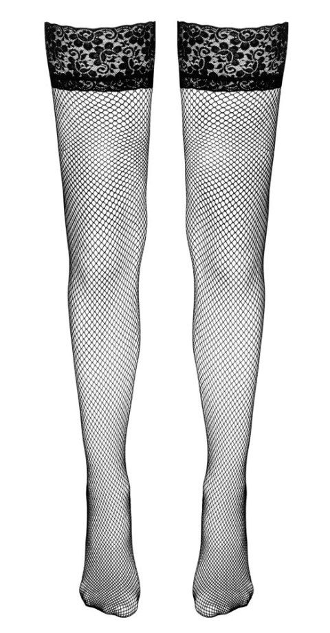 Cottelli Legwear Pończochy kabaretki z koronką i silikonem czarne Cottelli Legwear Pończochy kabaretki z koronką i silikonem czarne