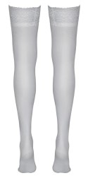 Cottelli Legwear białe pończochy z koronką 17 den S Oeko-Tex