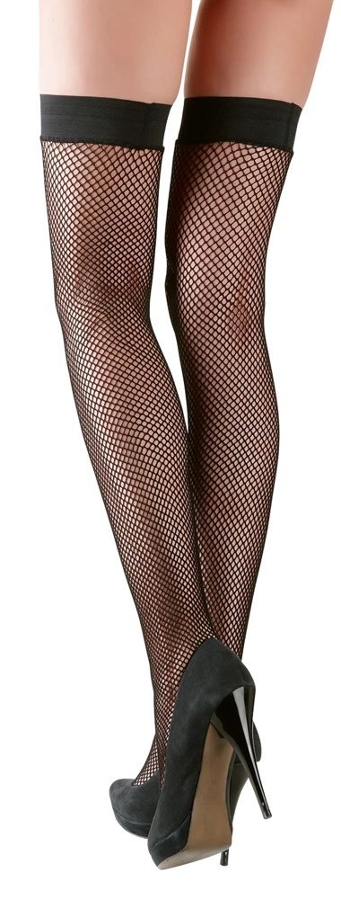 Cottelli Legwear pończochy kabaretki czarne L silikonowe opaski Cottelli Legwear pończochy kabaretki czarne L silikonowe opaski
