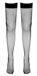 Cottelli Legwear pończochy kabaretki czarne L silikonowe opaski