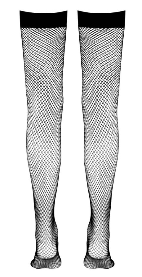 Cottelli Legwear pończochy kabaretki czarne L silikonowe opaski Cottelli Legwear pończochy kabaretki czarne L silikonowe opaski