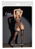 Cottelli Legwear pończochy samonośne czarne z kropeczkami 25 DEN
