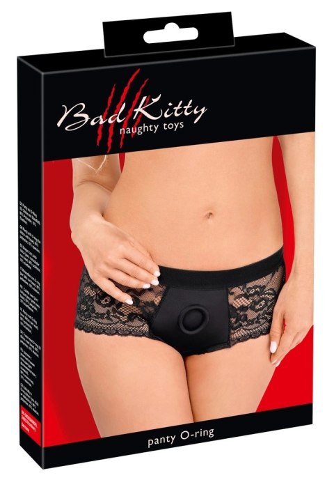 Bad Kitty Black Lace Panty System O-ring L - koronkowy pas z pierścieniem Bad Kitty Black Lace Panty System O-ring L - koronkowy pas z pierścieniem