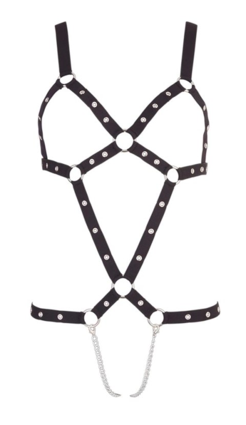 Bad Kitty Body Paseczkowe Czarny Model z Łańcuszkami S-L Bad Kitty Body Paseczkowe Czarny Model z Łańcuszkami S-L