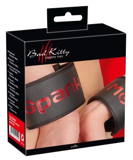 Bad Kitty Czarne Kajdanki Spank Me - Regulowane, Poliuretan