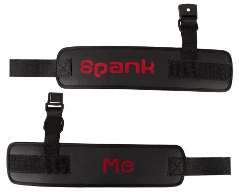 Bad Kitty Czarne Kajdanki Spank Me - Regulowane, Poliuretan Bad Kitty Czarne Kajdanki Spank Me - Regulowane, Poliuretan