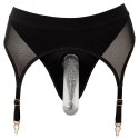 Bad Kitty Czarne stringi S z pasem do pończoch i uchwytem O3,5 cm