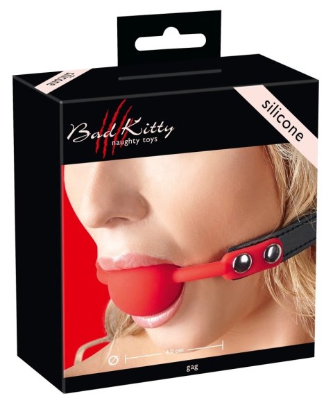 Bad Kitty Czerwony Knebel Silikonowy z Regulacją 42-58 cm Bad Kitty Czerwony Knebel Silikonowy z Regulacją 42-58 cm