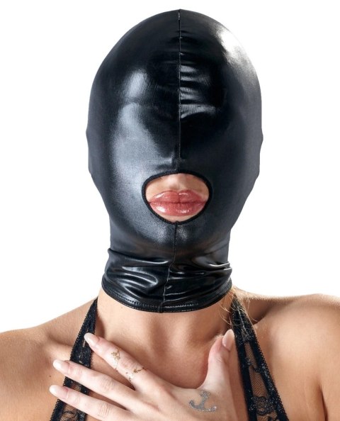 Bad Kitty Maska Czarna z Otworem na Usta Wetlook Elastyczna Bad Kitty Maska Czarna z Otworem na Usta Wetlook Elastyczna
