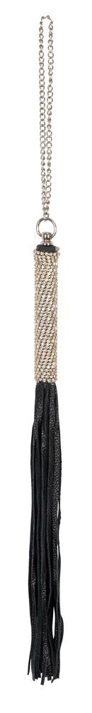 Bad Kitty Mini Bicz Czarny z Kryształową Rączką 40 cm Bad Kitty Mini Bicz Czarny z Kryształową Rączką 40 cm