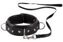 Bad Kitty Obroża Regulowana Czarna z Kolcami i Smyczą 37-47 cm