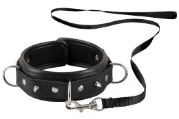 Bad Kitty Obroża Regulowana Czarna z Kolcami i Smyczą 37-47 cm