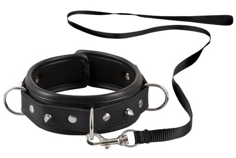 Bad Kitty Obroża Regulowana Czarna z Kolcami i Smyczą 37-47 cm Bad Kitty Obroża Regulowana Czarna z Kolcami i Smyczą 37-47 cm