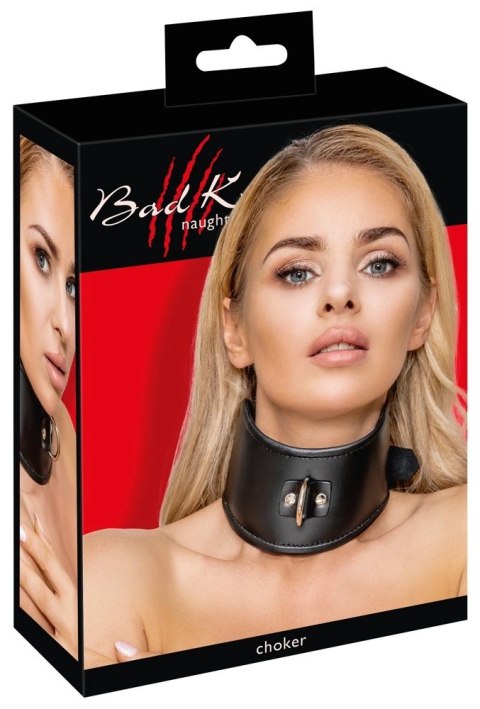Bad Kitty Obroża Szeroka Czarna Skorzana z Regulacją i D-Ringiem Bad Kitty Obroża Szeroka Czarna Skorzana z Regulacją i D-Ringiem