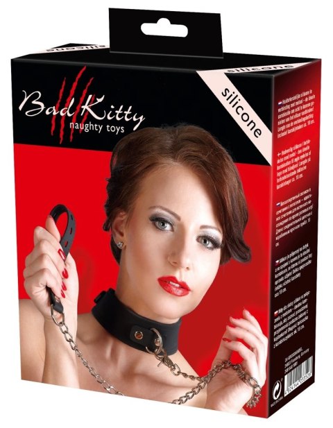 Bad Kitty Obroża silikonowa czarna z metalowym zapięciem 63 cm Bad Kitty Obroża silikonowa czarna z metalowym zapięciem 63 cm