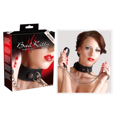 Bad Kitty Obroża silikonowa czarna z metalowym zapięciem 63 cm Bad Kitty Obroża silikonowa czarna z metalowym zapięciem 63 cm