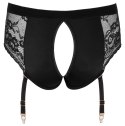 Bad Kitty Strap-On XL z Koronką i Paskami do Pończoch, Czarny